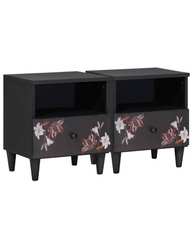 Comodino 2 pcs Marrone 40 x 33 x 46 cm Legno di mango massello