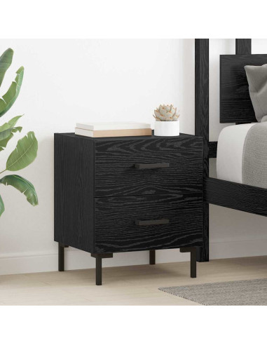 Armadio da Notte 2 pcs Rovere Nero 40 x 35 x 47,5 cm