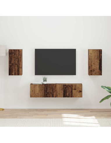 Set mobile TV 4 pcs Legno vecchio Legno multistrato