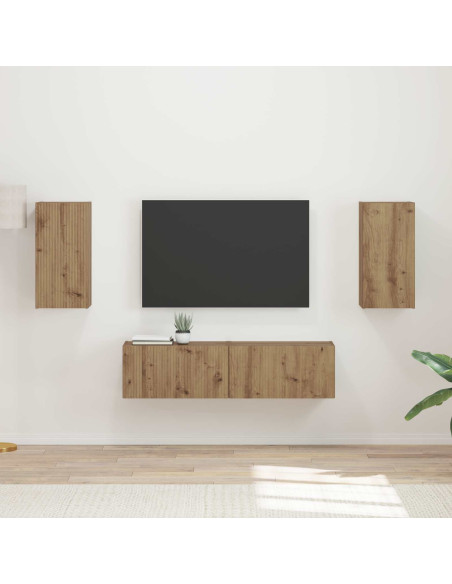 Set mobile TV 4 pcs Rovere artigianale Legno multistrato