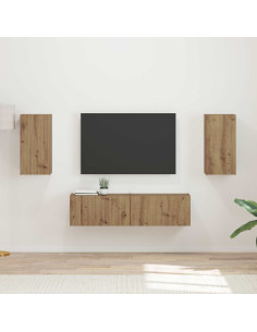 Set mobile TV 4 pcs Rovere artigianale Legno multistrato