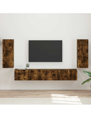 Set mobile TV 4 pcs Rovere fumé Legno multistrato