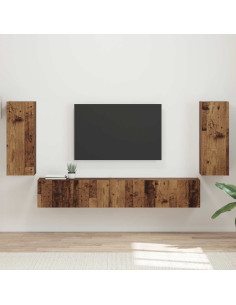 Set mobile TV 4 pcs Legno vecchio Legno multistrato