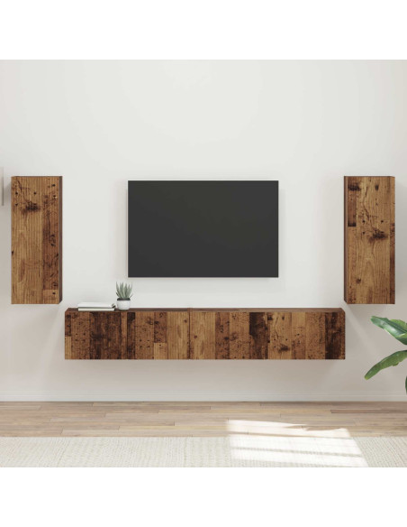 Set mobile TV 4 pcs Legno vecchio Legno multistrato