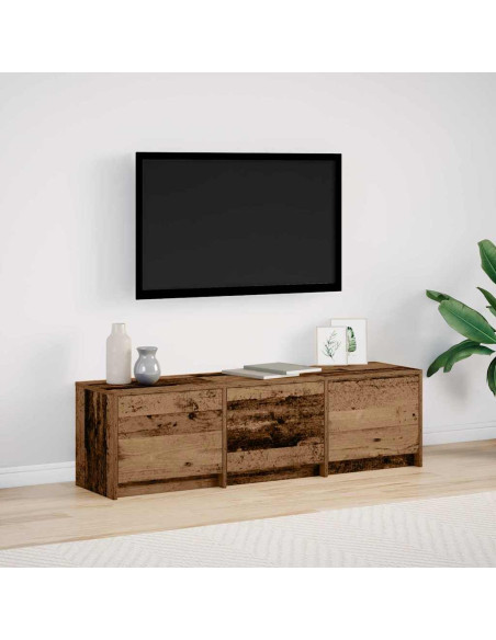 Mobile TV con LED con cassetto Legno vecchio 140 x 34 x 40 cm
