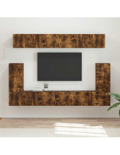 Set mobile TV 5 pcs Rovere fumé Legno multistrato