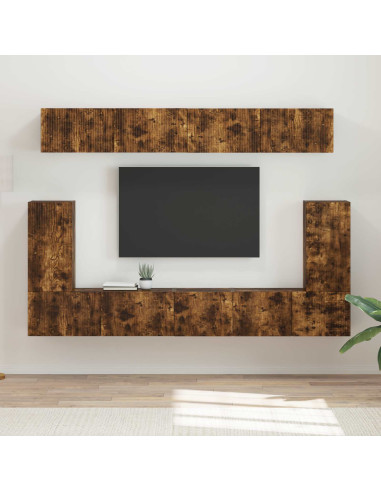 Set mobile TV 5 pcs Rovere fumé Legno multistrato