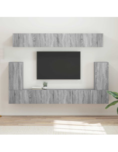 Set mobile TV 5 pcs Grigio Sonoma Legno multistrato