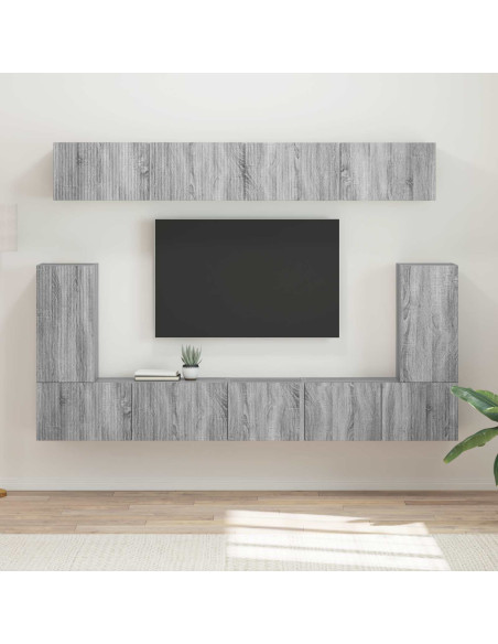 Set mobile TV 5 pcs Grigio Sonoma Legno multistrato