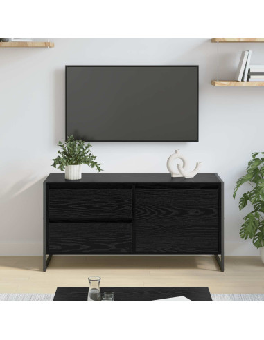 Mobile TV Rovere Nero 100 x 36 x 49.5 cm Legno multistrato