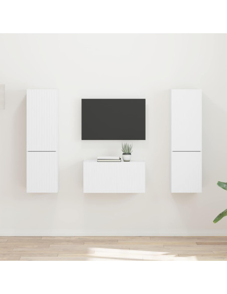 Set mobile TV 5 pcs Bianco Legno multistrato