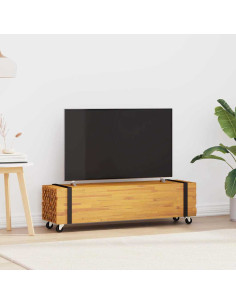 Supporto TV Marrone 110 x 30 x 30 cm Legno di teak solido