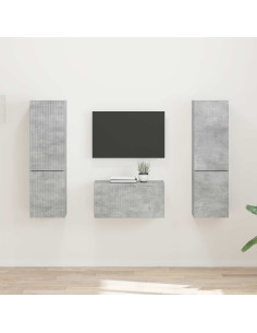 Set mobile TV 5 pcs Grigio cemento Legno multistrato