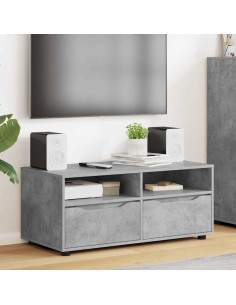 Mobile TV Grigio cemento 100 x 48 x 43 cm Legno multistrato