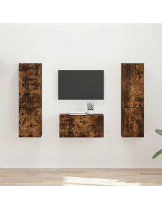 Set mobile TV 5 pcs Rovere fumé Legno multistrato