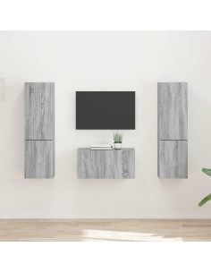 Set mobile TV 5 pcs Grigio Sonoma Legno multistrato