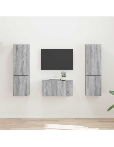 Set mobile TV 5 pcs Grigio Sonoma Legno multistrato