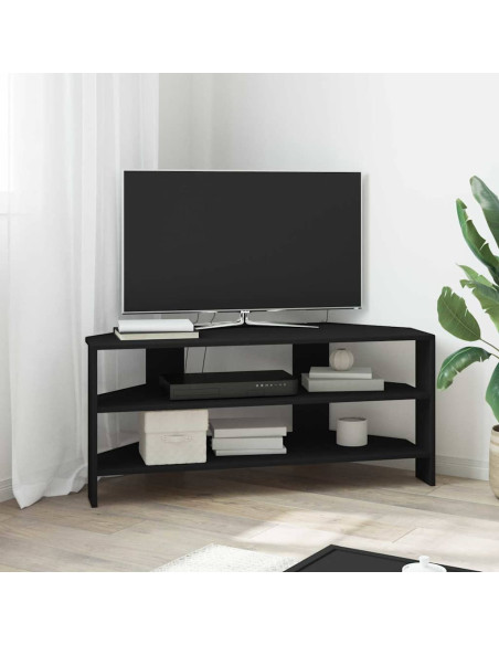 MobileTVAngolare Nero 102x40,5x45cm Legno multistrato