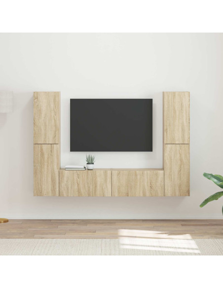 Set mobile TV 6 pcs Rovere Sonoma Legno multistrato