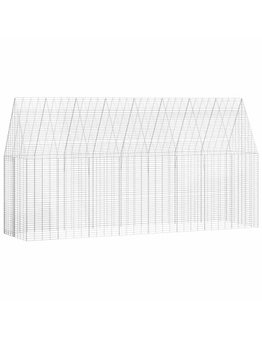 Gabbia per Conigli Argento 400 x 100 x 210 cm Acciaio zincato