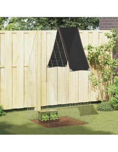 Gabbia per Conigli Argento 100 x 100 x 210 cm Acciaio zincato