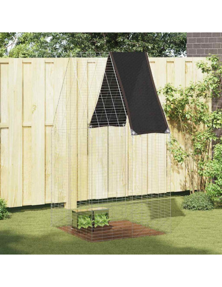 Gabbia per Conigli Argento 100 x 100 x 210 cm Acciaio zincato