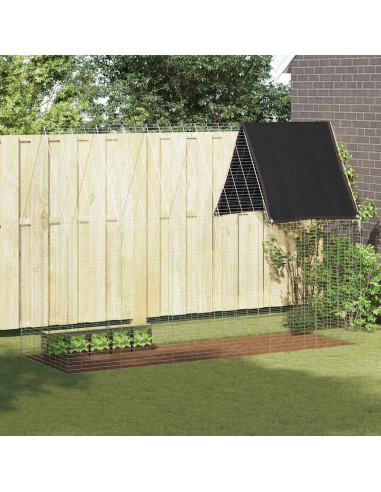 Gabbia per Conigli Argento 300 x 100 x 210 cm Acciaio zincato