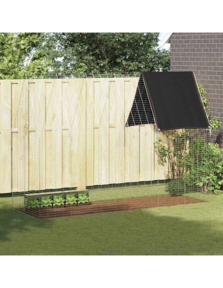 Gabbia per Conigli Argento 300 x 100 x 210 cm Acciaio zincato