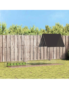 Gabbia per Conigli Argento 400 x 100 x 210 cm Acciaio zincato