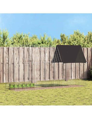 Gabbia per Conigli Argento 400 x 100 x 210 cm Acciaio zincato