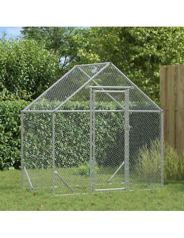 Gabbia per polli Argento 170 x 100 x 177 cm Acciaio zincato