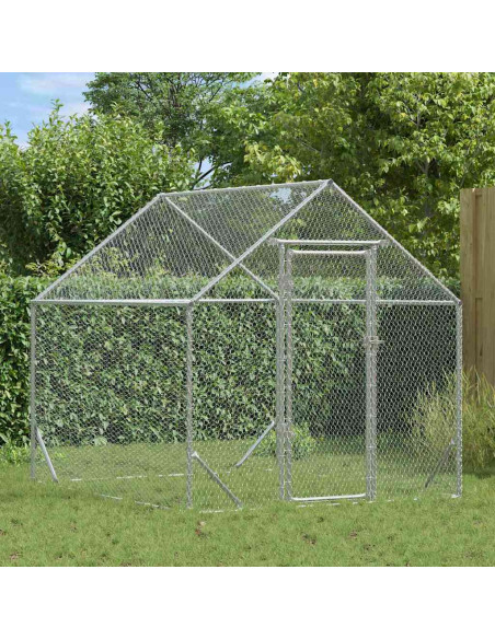 Gabbia per polli Argento 200x170x177cm Acciaio zincato