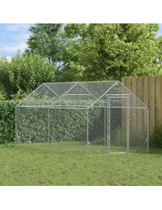 Gabbia per polli Argento 400x170x177cm Acciaio zincato