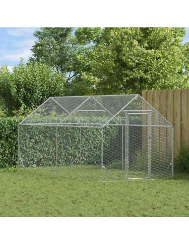 Gabbia per polli Argento 400x170x177cm Acciaio zincato