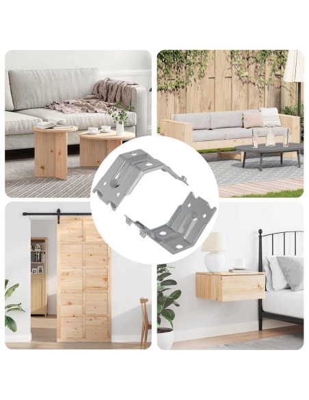 Supporto 2 pcs Zincato 106 x 55 x 1,5mm Acciaio