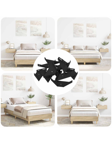 Staffa Angolare 12 pcs Nero 138,5 x 50,5 x 16 mm Ferro