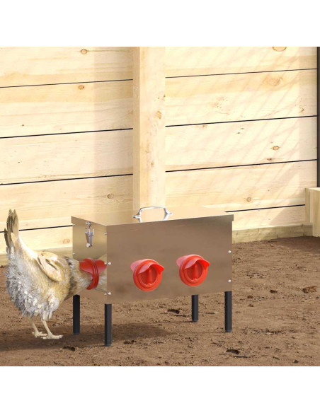 Feeder per pollo Argento 41,5 x 20,5 x 33 cm Acciaio zincato