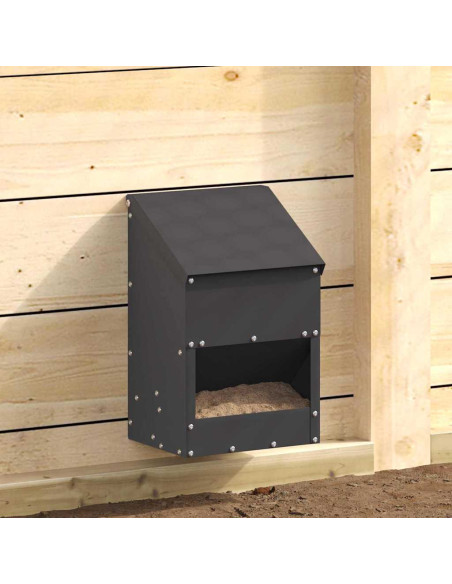 Feeder per pollo Nero 21 x 16 x 33 cm Acciaio laminato a freddo