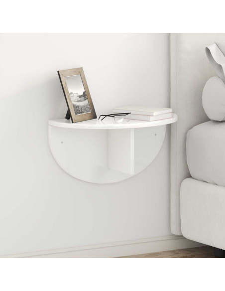 Scaffale da parete 2 pcs Bianco Lucido 48 x 24 x 24 cm