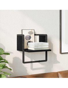 Scaffale da parete con lo scaffale Rovere Nero 30 x 25 x 30 cm