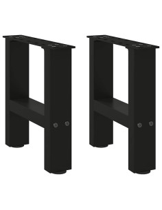 Gambe per Tavolino da Caffè Nere 2 pz 30x(30-31) cm Acciaio