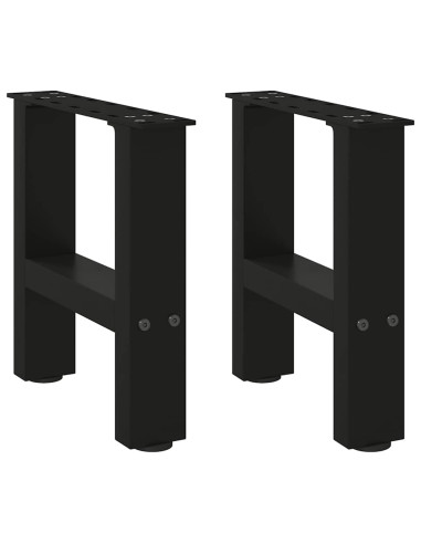 Gambe per Tavolino da Caffè Nere 2 pz 30x(30-31) cm Acciaio