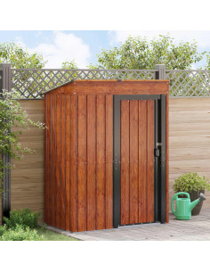 Casette da giardino Marrone 137 x 81 x 180 cm Metallo