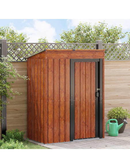 Casette da giardino Marrone 137 x 81 x 180 cm Metallo