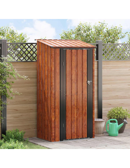 Casette da giardino Marrone 103 x 74 x 200 cm Metallo