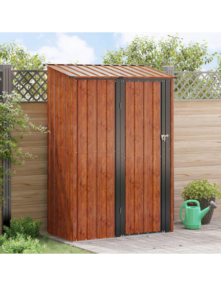 Casette da giardino Marrone 140,5 x 74 x 200 cm Metallo