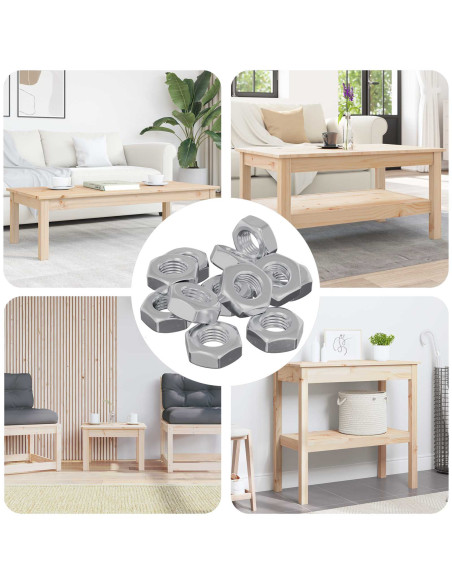 Dadi esagonali 12 pcs Argento m8 Ferro