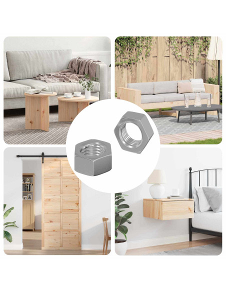 Dado esagonale 2 pcs Argento M6 Ferro