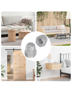 Nuts a Ghianda 2 pcs Argento 12,8 x 12,8 x 6,5 cm Acciaio