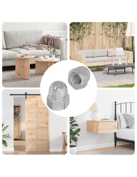 Nuts a Ghianda 2 pcs Argento 12,8 x 12,8 x 6,5 cm Acciaio